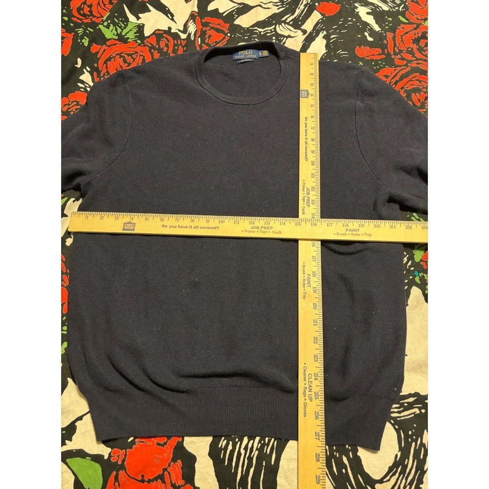 Polo Ralph Lauren Pima Cotton Crewneck Sweater Navy Blue XL Mens Pullover